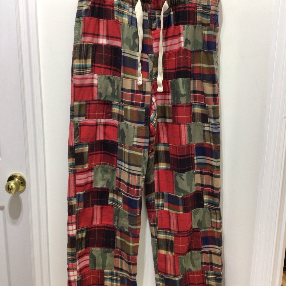 American Eagle Mardas Plaid Patchwork Pajama Bott… - image 1